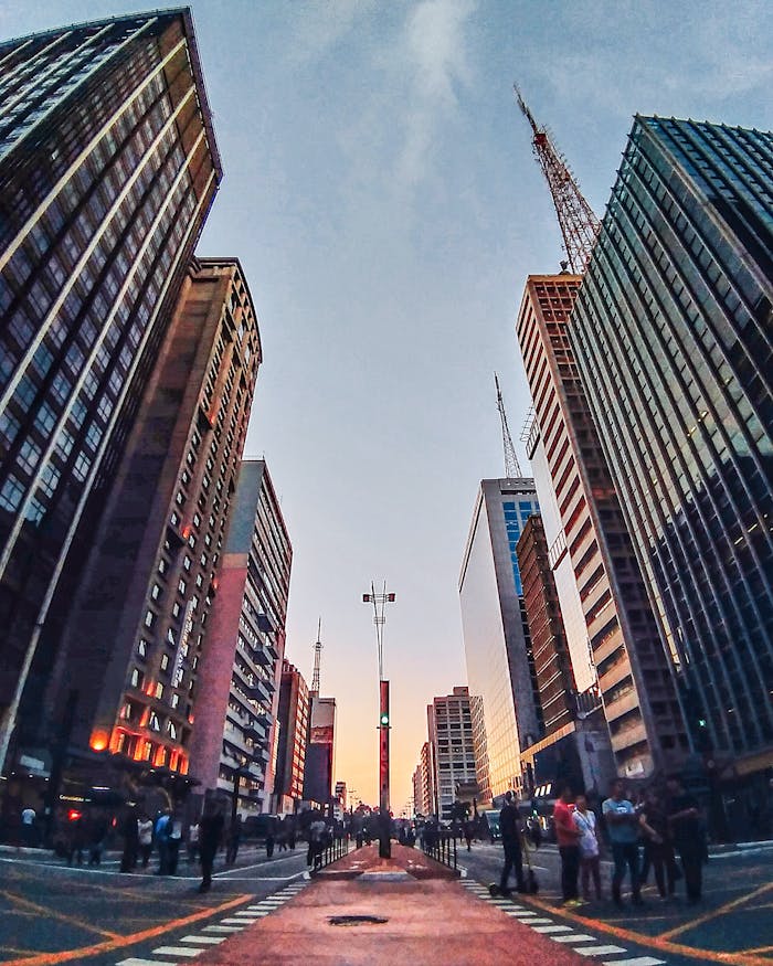 Low-Angle Photo of People Walking on Street